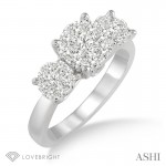 Ashi 3/4 CT Past Present And Future Lovebright Essential Ring